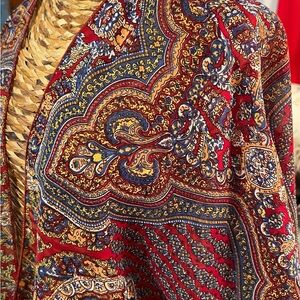 Colorful Sheer Paisley Print Scarf Style Jacket